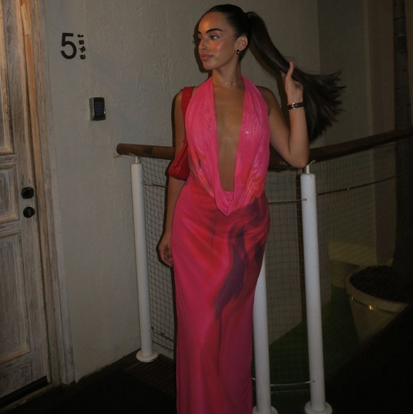 ZARA MAXI HALTER DRESS size L - Picture 6 of 14